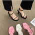 Luxury Square Toe Cross Strap Heels